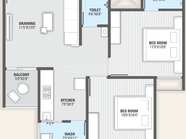 2 BHK Apartment in Chandkheda for resale Ahmedabad. The reference number is 20960096