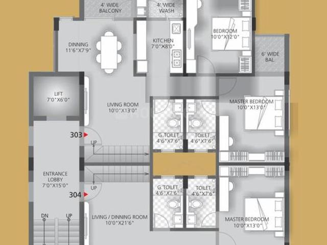 2 BHK Apartment in Aarti Nagar for rent Jodhpur. The reference number is 20674978
