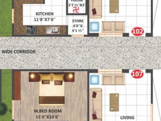 2 BHK Apartment in Bowrampet for resale Hyderabad. The reference number is 9793165