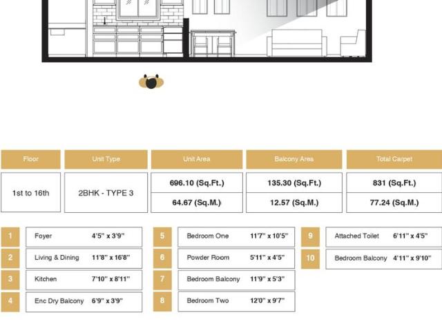 2 BHK Apartment in Bavdhan for resale Pune. The reference number is 20597706