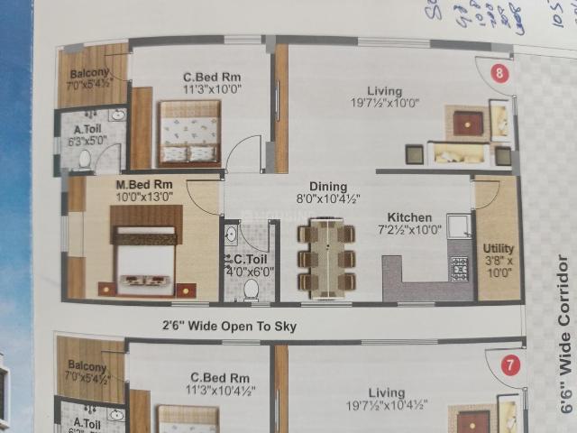 2 BHK Apartment in Beeramguda for resale Sangareddy. The reference number is 15613692