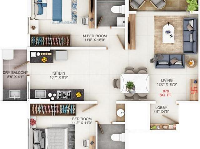 2 BHK Apartment in Kothrud for resale Pune. The reference number is 19903263