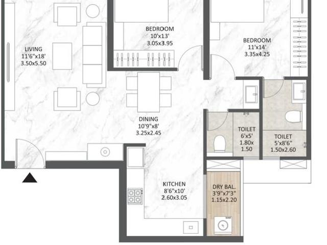 2 BHK Apartment in Kharadi for resale Pune. The reference number is 20688549