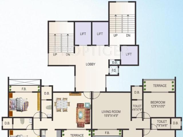 2 BHK Apartment in Kharghar for resale Navi Mumbai. The reference number is 17349152
