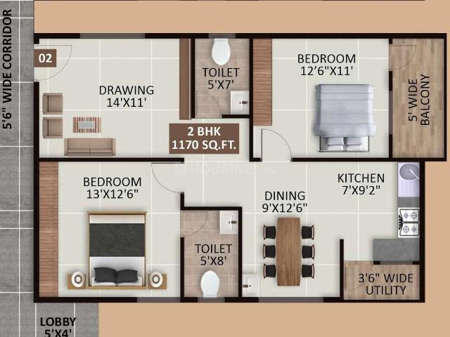 2 BHK Apartment in Horamavu for resale Bangalore. The reference number is 15790728