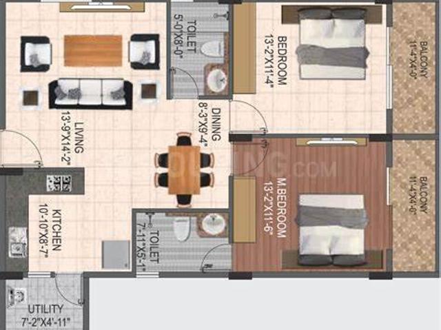 2 BHK Apartment in Nagavara for resale Bangalore. The reference number is 14710906