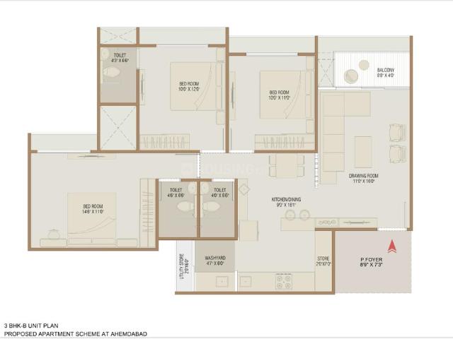 2 BHK Apartment in South Bopal for resale Ahmedabad. The reference number is 16203674