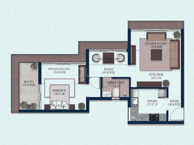 2 BHK Apartment in Salcete for resale Goa. The reference number is 20224549