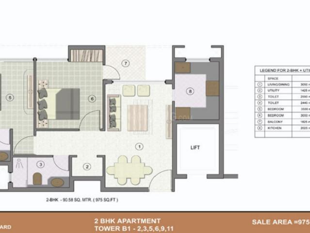 2 BHK Apartment in Sector 131 for resale Noida. The reference number is 15210003