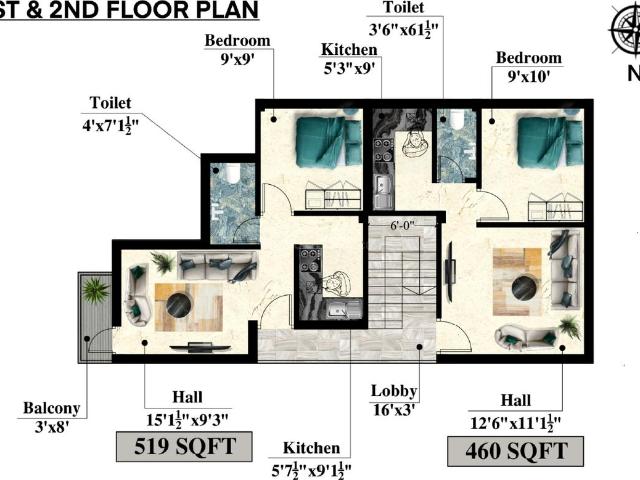 2 BHK Apartment in Surapet for resale Chennai. The reference number is 18195332