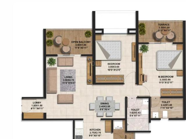 2 BHK Apartment in Sus for resale Pune. The reference number is 18417057