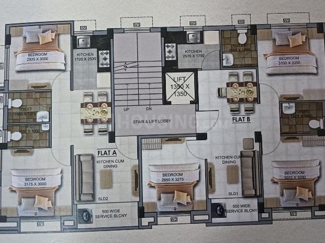 2 BHK Apartment in Purbalok for resale Kolkata. The reference number is 15696146