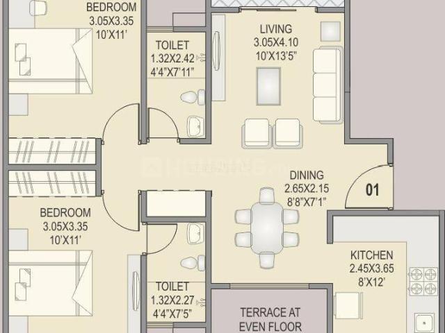 2 BHK Apartment in Ravet for resale Pune. The reference number is 16870552