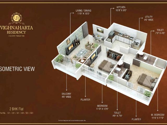 2 BHK Apartment in Zingabai Takli for resale Nagpur. The reference number is 19600940