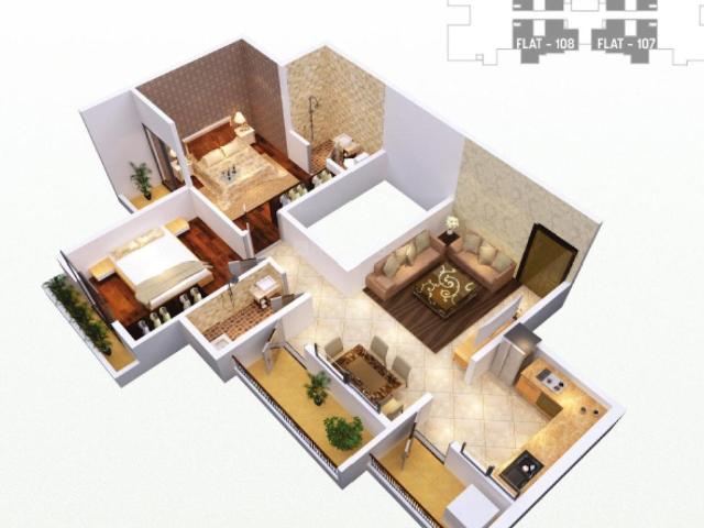 2 BHK Apartment in Zingabai Takli for resale Nagpur. The reference number is 20262519