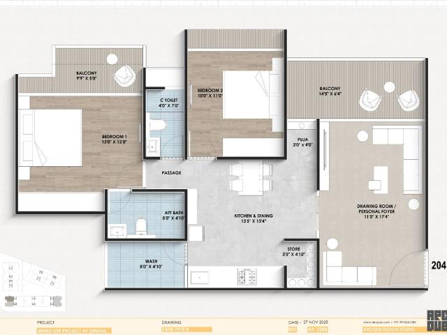 2 BHK Apartment in Zundal for resale Ahmedabad. The reference number is 19877201