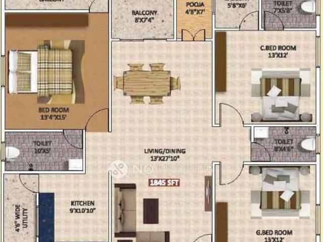 2 BHK Flat In Maa Shrinivasam Apartment For Sale In Krishn