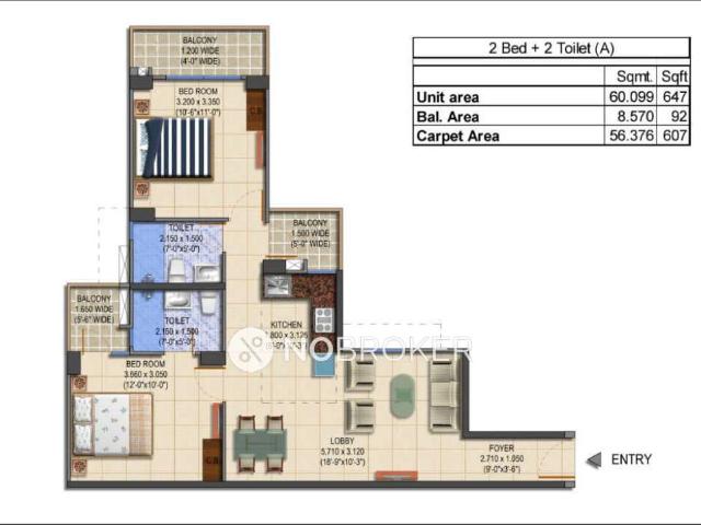 2 BHK Flat In Mrg The Balcony For Sale In Sector 93