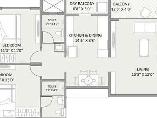 2 BHK Flat In Arham Haiku Chsl For Sale In Kothrud
