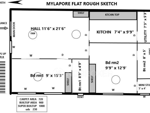 2 BHK Flat In Kasthuri Apartments For Sale In Mylapore