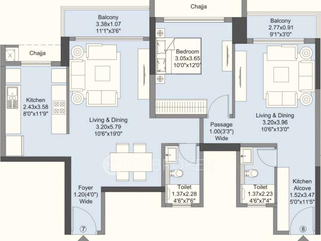 2 BHK Flat In L&t Elixir Reserve for Rent In Saki Vihar Road