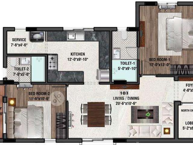 2 BHK Flat In Rpn Vrindavana For Sale In Ekkaduthangal