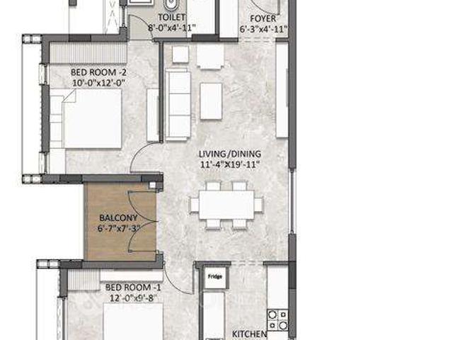 2 BHK Flat In S And S Centris For Sale In Perungudi