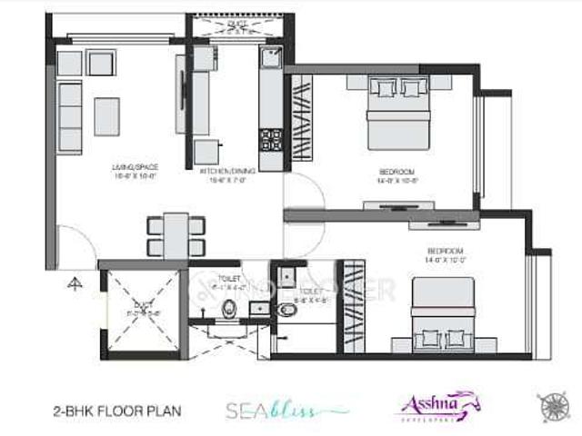 2 BHK Flat In Seabliss By Asshna Developers For Sale In And