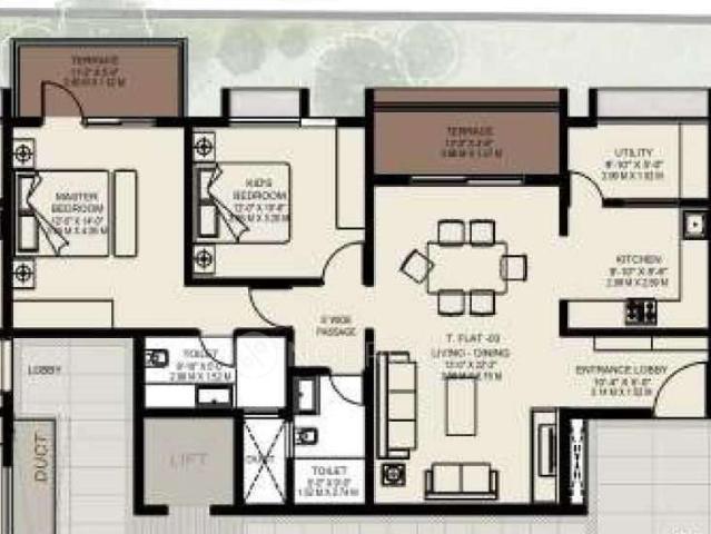2 BHK Flat In Skbc Serenity For Sale In Mahalakshmi Layout