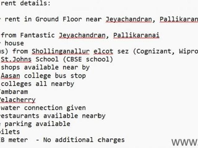 2 BHK rent Apartment in Jalladianpet, Chennai