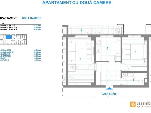 2 camere, apartament de vanzare Iasi judet, Strada Sf. Ilie 9035 •