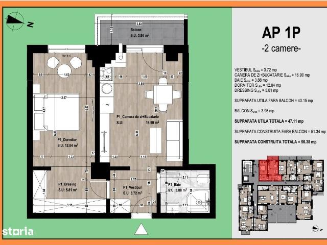 2 camere, apartament de vanzare Ilfov judet, Otopeni 9203 •