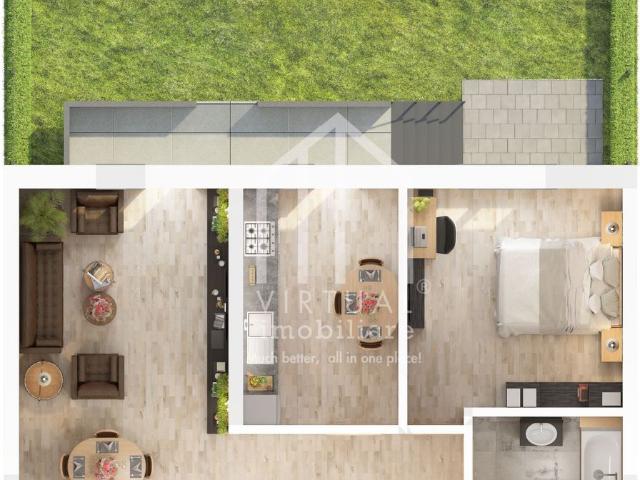 Ap. 2 camere 56mp utili + balcon si gradina | la CHEIE zona Dna Stanca