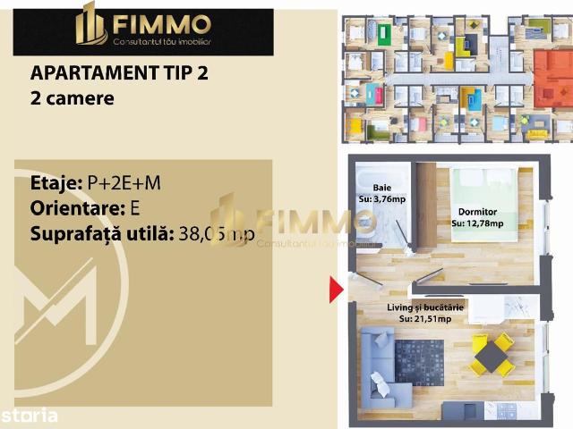 Apartamente 2 cam la cheie | Et 2 | 1600€mp | Lisaura | ID: 1034