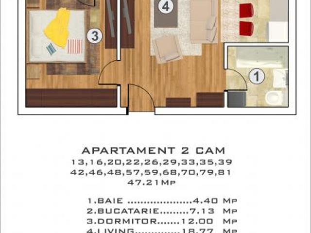 2 camere, la cheie, in Rahova