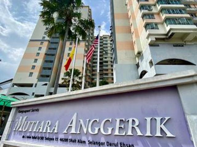 2 car park Apartment Mutiara Anggerik Seksyen 15 Shah Alam