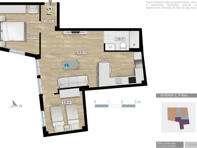 2 DORMITORIOS Y 2 BAÑOS EN PLANTA BAJA DE OBRA NUEVA, ELCHE muy cerca de la Universidad CEU