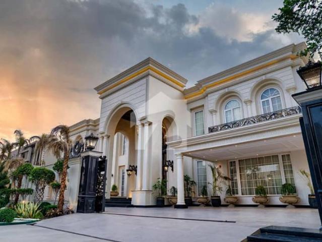 2 Kanal Brand New Spanish Design Most Beautiful Fully Furnished Home Theater Bungalow 25KV Solar Installed For Sale At Prime Location Of DHA Lahore Near To Park Masjid & Commercial Market