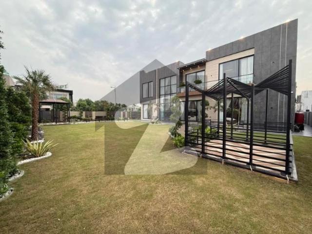 2 kanal full basement furnished bungalow kanal lawn super luxury near raya top location dha phase 6 block l