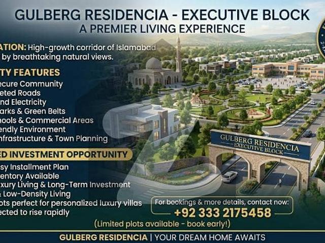 2 Kanal Plots Gulberg Islamabad Easy Installments of 3 Years Fresh Block Highted Location