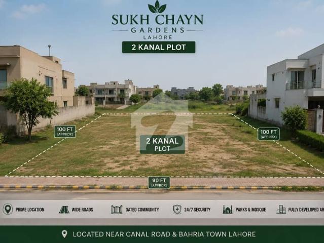 2 Kanal Prime Plot for Sale in D Block Sukh Chayn Gardens Lahore | Ideal Location