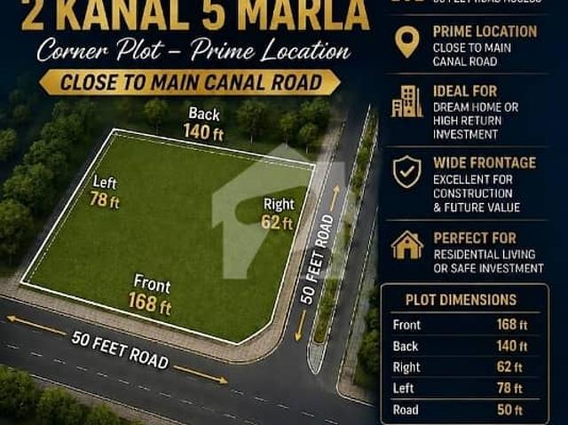 2 Kanal 5 Marla Commercial plot For Sale At Abu Bakar Block Garden Town