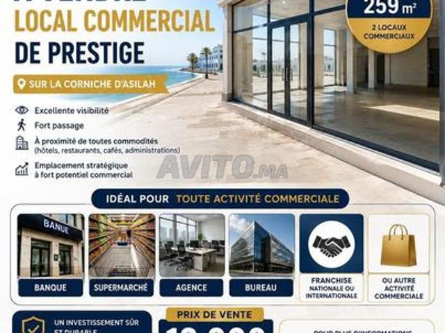 2 locaux commerciaux à vendre corniche d’asilah