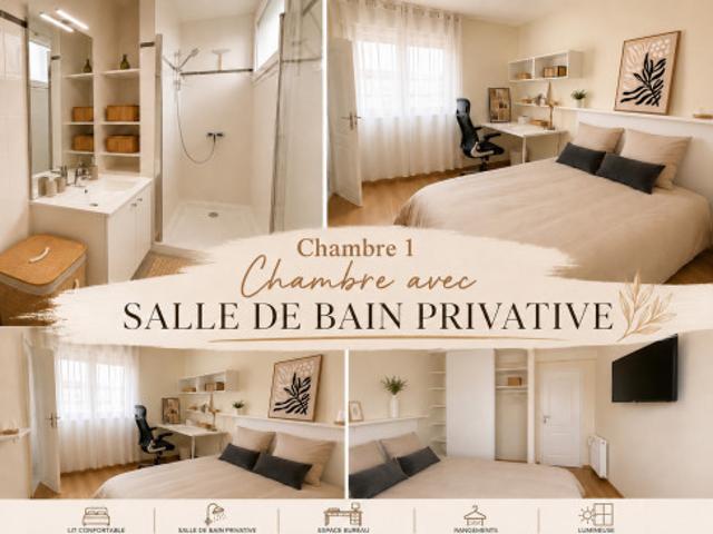 2 logements meublées disponibles avec leur propre salle de bain, et 2 parkingss dans une location de 3 logements, proche UTT / ESTP / EPF / IUT / IFSI / YSCHOOLS / Hôpital Simone Veil