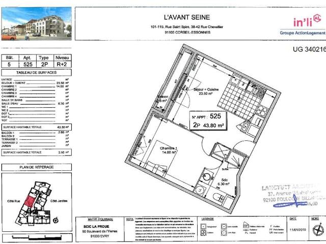 2 pièces · 43.93 m²