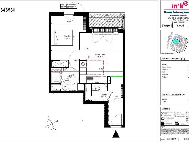 2 pièces · 40.83 m²