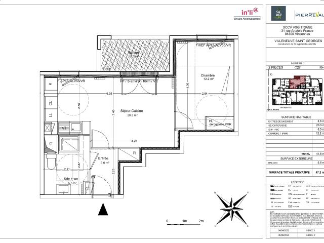 2 pièces · 41.6 m²