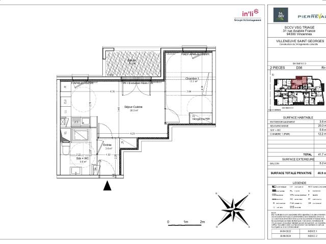 2 pièces · 41.7 m²