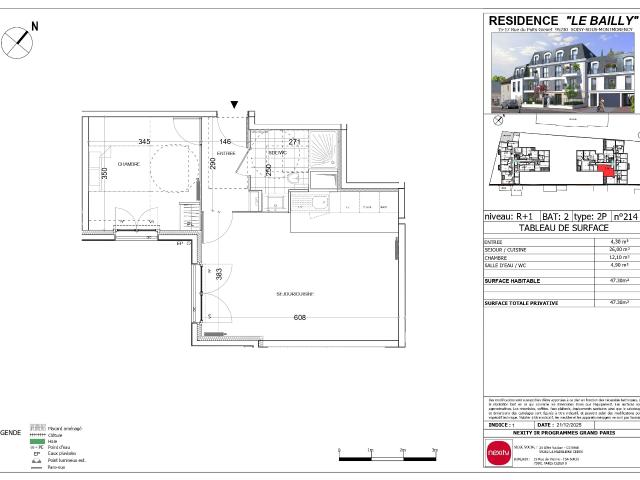 2 pièces · 47.3 m²