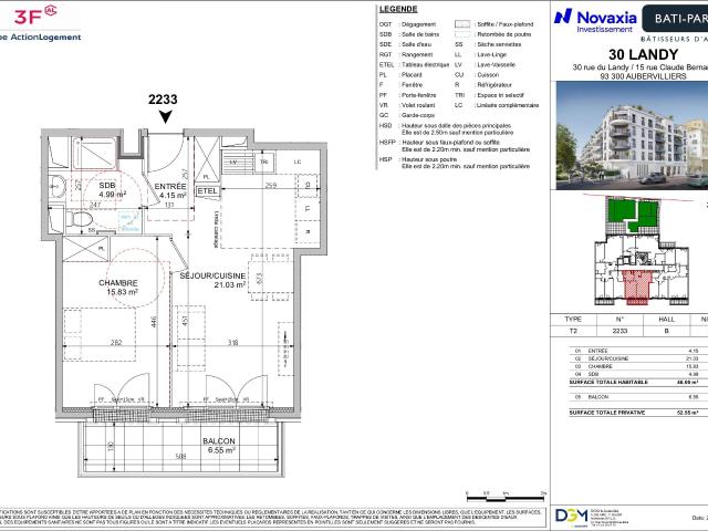 2 pièces · 46 m²